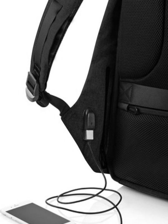 NOD CitySafe Αδιάβροχη Τσάντα Πλάτης για Laptop 15.6" με Θύρα USB σε Μαύρο χρώμα