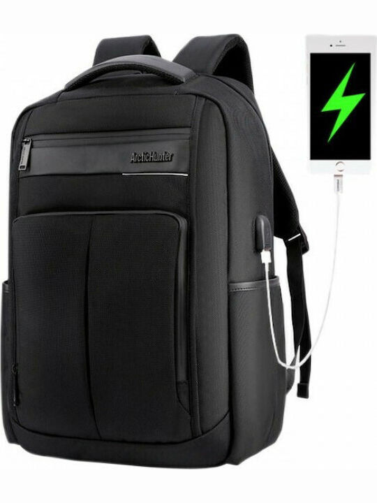 Arctic Hunter B00121C Водоустойчива Раница За Лаптоп 15.6" С USB Порт В Черен Цвят