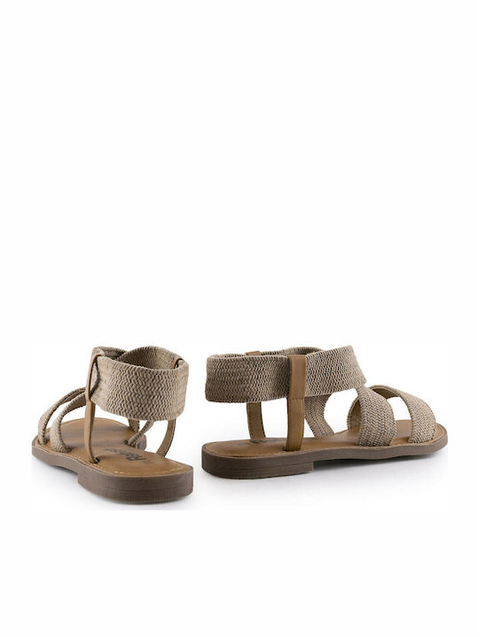 Women's Flat Sandals in Brown Color