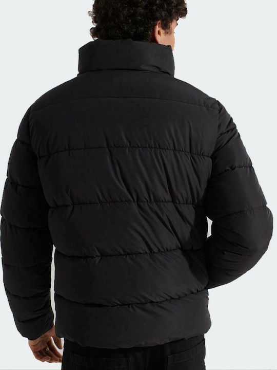 Herren Winter Jacke Puffer Schwarz