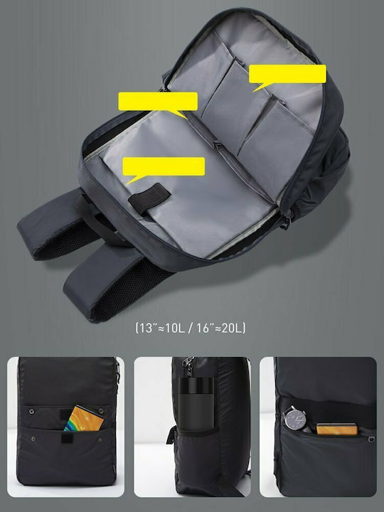 Baseus Basics Wasserdicht Tasche Rucksack für Laptop 16" Dark Grey