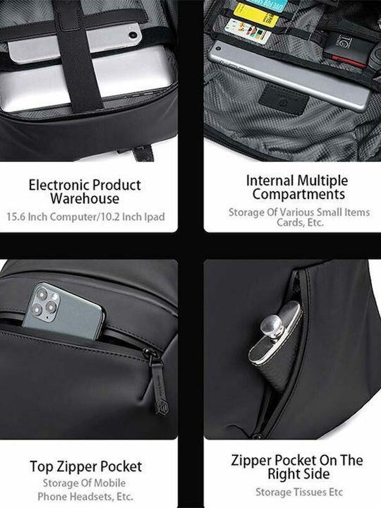 Arctic Hunter B00443 Waterproof Backpack Backpack for 15.6" Laptop Black