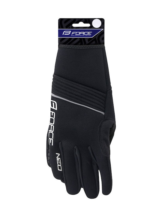 Force Neo Μακριά Unisex Γάντια Ποδηλασίας Μαύρα