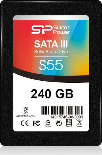Silicon Power Slim S55 SSD 240GB τύπου 2.5'' με σύνδεση SATA III SP240GBSS3S55S25