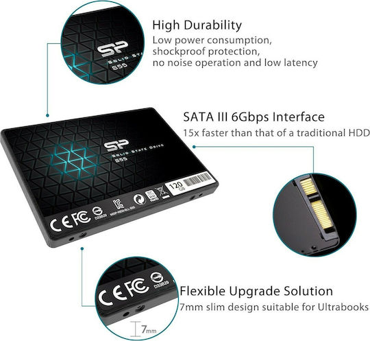 Silicon Power Slim S55 SSD 120GB 2.5'' Type With SATA III Connection SP120GBSS3S55S25