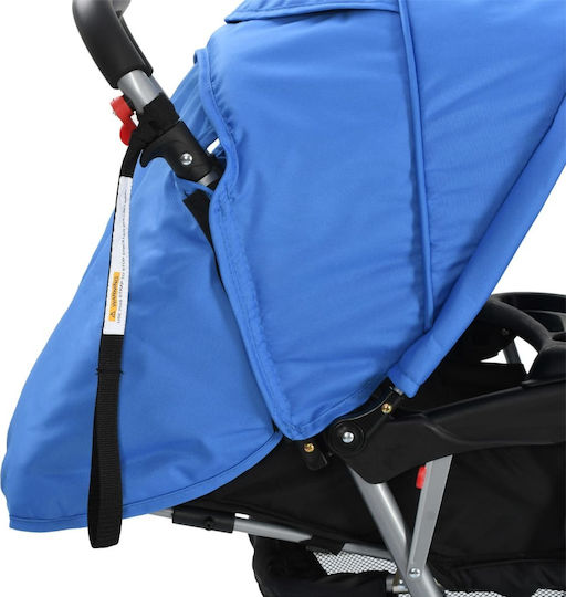 vidaXL Double Stroller Suitable from 6+ Months Blue & Black