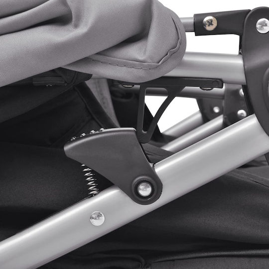 vidaXL Double Stroller Suitable from 6+ Months Grey & Black