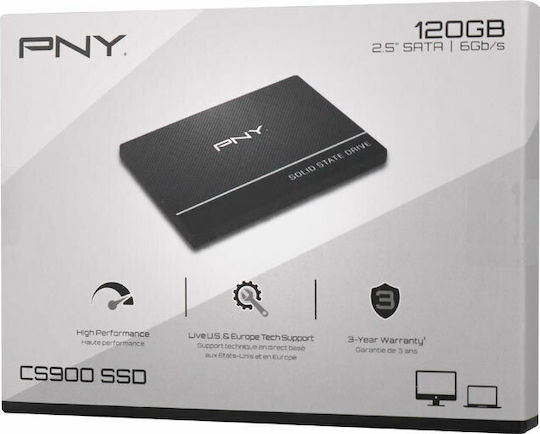 PNY CS900 SSD 120GB τύπου 2.5'' με σύνδεση SATA III SSD7CS900-120-PB