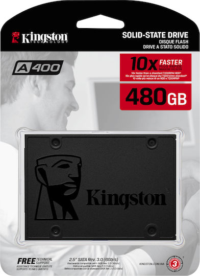 Kingston A400 SSD 480GB τύπου 2.5'' με σύνδεση SATA III SA400S37/480G