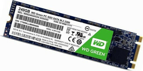 Western Digital WD Green SSD 240GB τύπου M.2 με σύνδεση SATA III WDS240G2G0B Bulk