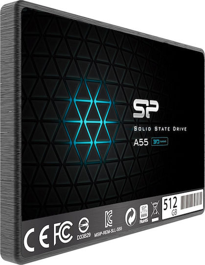 Silicon Power Ace A55 SSD 512GB τύπου 2.5'' με σύνδεση SATA III SP512GBSS3A55S25