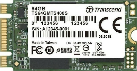 Transcend MTS400S SSD 64GB Tip M.2 Cu Conexiune SATA III TS64GMTS400S