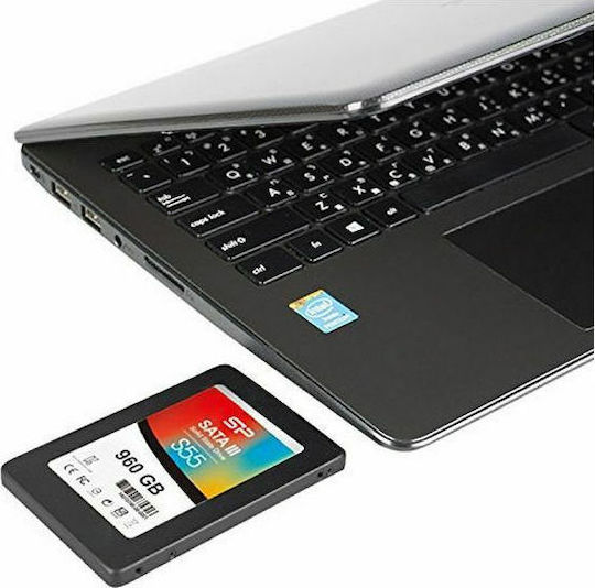 Silicon Power Slim S55 SSD 960GB τύπου 2.5'' με σύνδεση SATA III SP960GBSS3S55S25
