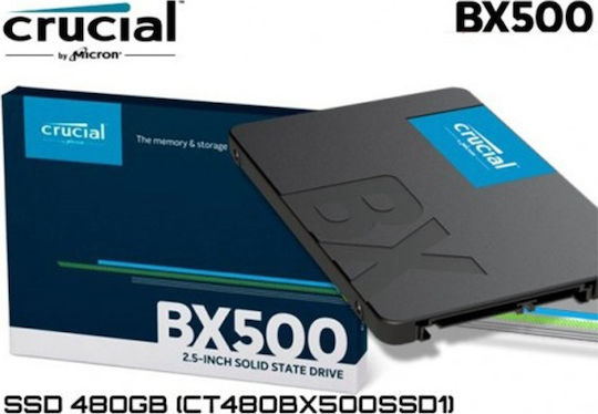 Crucial BX500 SSD 480GB τύπου 2.5'' με σύνδεση SATA III CT480BX500SSD1