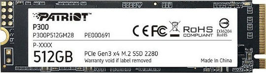 Patriot P300 SSD 512GB Тип M.2 Със Свързване PCI Express 3.0 P300P512GM28