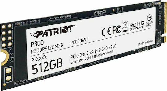 Patriot P300 SSD 512GB Тип M.2 Със Свързване PCI Express 3.0 P300P512GM28