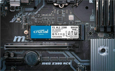 Crucial P2 SSD 500ГБ M.2 NVMe PCI Express 3.0 CT500P2SSD8