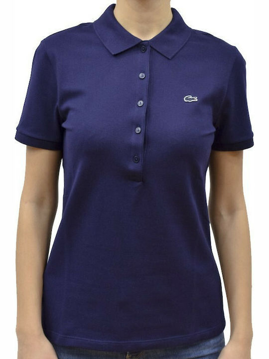 Damen Polo Bluse Kurzarm Marineblau