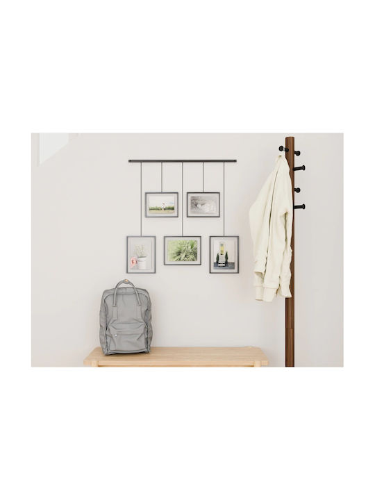 Umbra Exhibit Wall-Mounted Multi 5 Photos Metallic With Black Frame