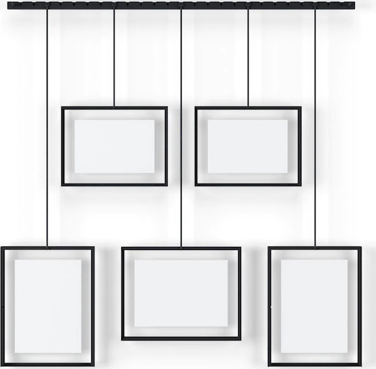 Umbra Exhibit Wall-Mounted Multi 5 Photos Metallic With Black Frame