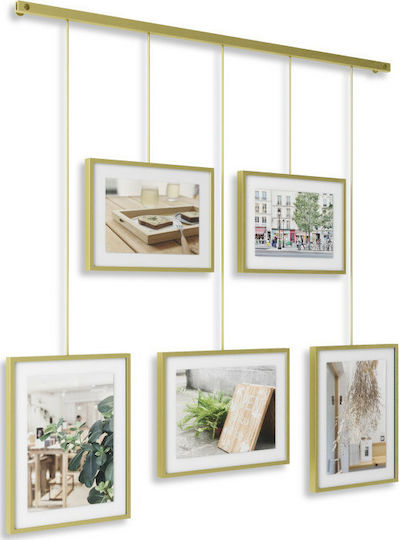 Umbra Multi Wandmontage Bilderrahmen mit Goldenem Metallrahmen 5 Stück