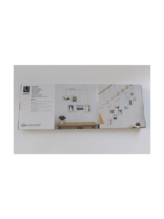 Umbra Multi Wall-Mounted Picture Frame 5 Photos Metallic With Silver Frame 5 Pieces