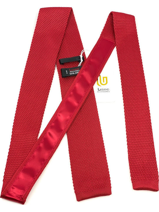 Legend Accessories Men's Tie Knitted Monochrome Red