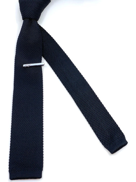 Legend Accessories Ανδρική Γραβάτα Πλεκτή Μονόχρωμη σε Μαύρο Χρώμα