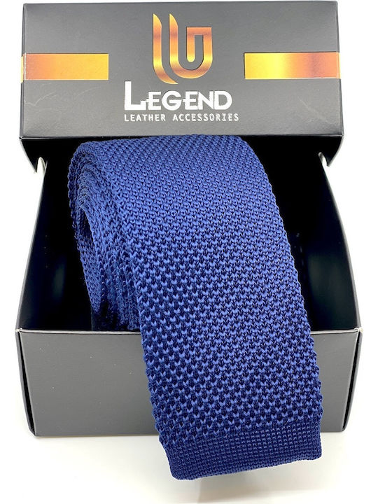 Legend Accessories Ανδρική Γραβάτα Πλεκτή Μονόχρωμη σε Navy Μπλε Χρώμα