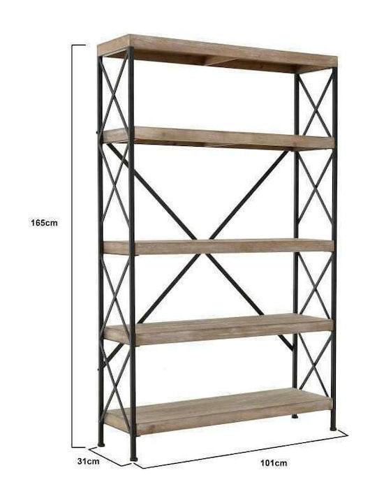 Ecru Bookcase 101x31x185cm