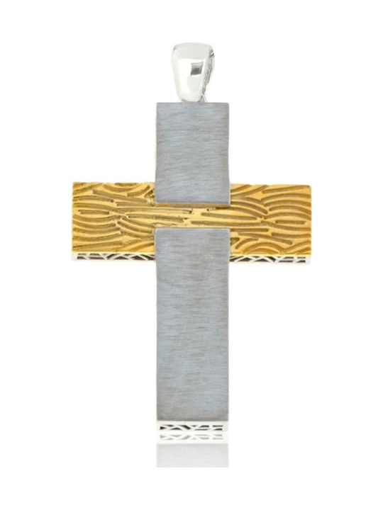 Fa Cad'oro Men's White Gold Cross 14K with Chain