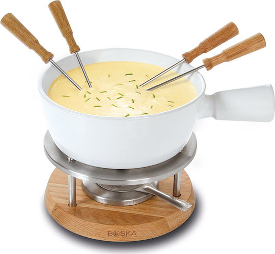 Boska Holland Porcelain Fondue Pot with Tea Light for 4 Persons White 29x22.5x19cm