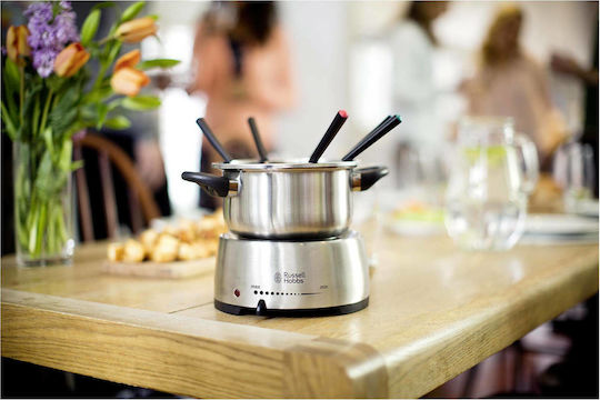 Russell Hobbs Fiesta Electric Stainless Steel Fondue Pot for 6 Persons Silver 1200W