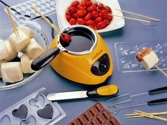 Electric Fondue Pot for 2 Persons Yellow 25W 19x10x14.5cm