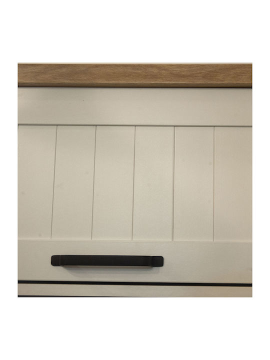 Verne Wandvitrine Wohnzimmer aus Spanplatte Weiß 137.9x30x35cm