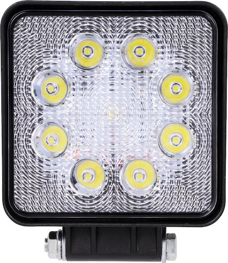 GloboStar PRO Series Квадратς Водоустойчив Фарове за кола LED Универсален 10 - 30V 24W 10.8см с Бял осветление 1бр