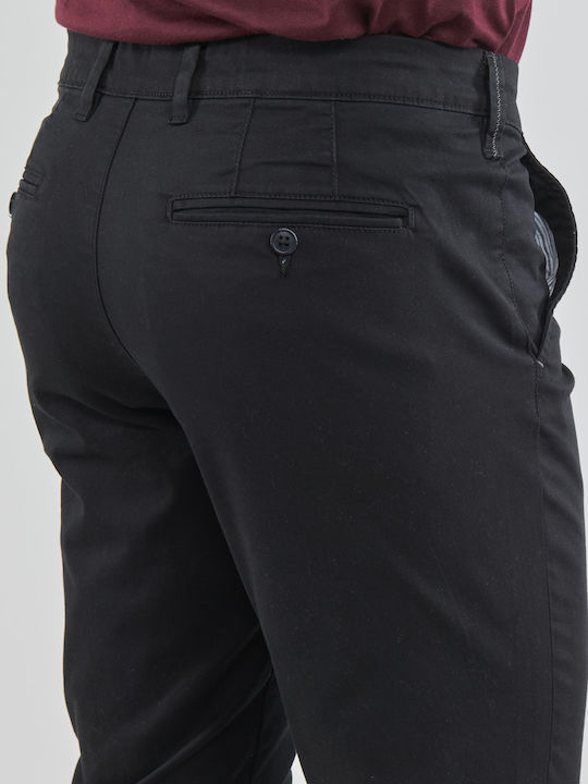Trousers Chino Elastic in Slim Fit Black