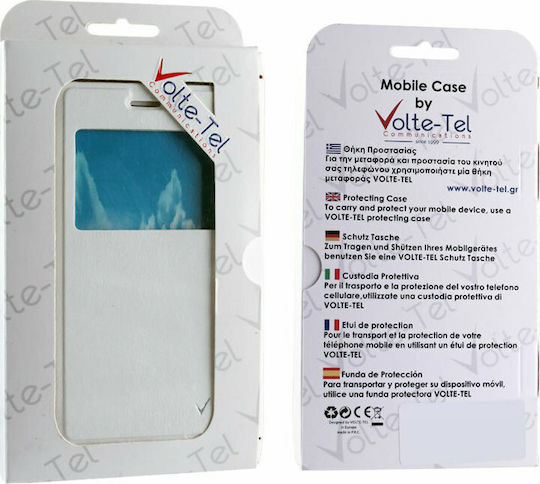 Volte-Tel Book Δερματίνης Λευκό (Galaxy S7 Edge)