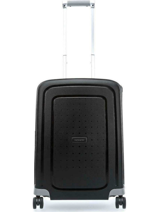 Samsonite S'cure Cabin Hard Black Suitcase With 4 Wheels Height 55cm
