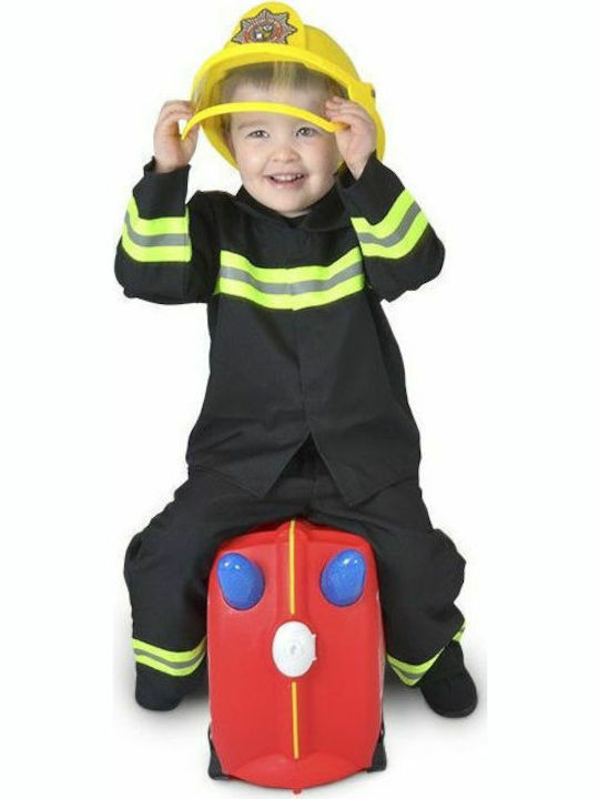 Trunki Frank the Fire Truck Παιδική Βαλίτσα Ταξιδίου Καμπίνας Σκληρή Κόκκινη με 4 Ρόδες Ύψους 31εκ.
