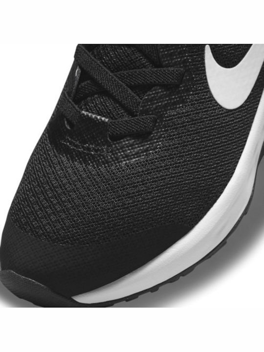 Revolution Revolution 6 Kids Sports Shoes Running with Hoop & Loop Closure Black / White / Dk Smoke Grey