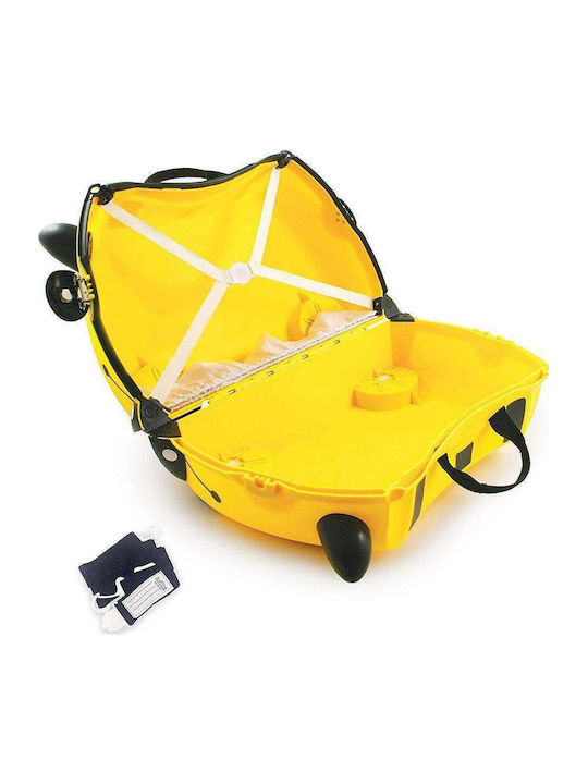 Trunki Bernard The Bee Детска Куфар За Пътуване Кабинен Твърд Жълт С 4 Колела Височина 31см