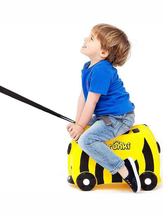 Trunki Bernard The Bee Детска Куфар За Пътуване Кабинен Твърд Жълт С 4 Колела Височина 31см