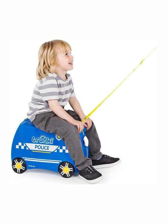 Trunki Percy Police Car Детска Куфар За Пътуване Кабинен Твърд Син С 4 Колела Височина 31см