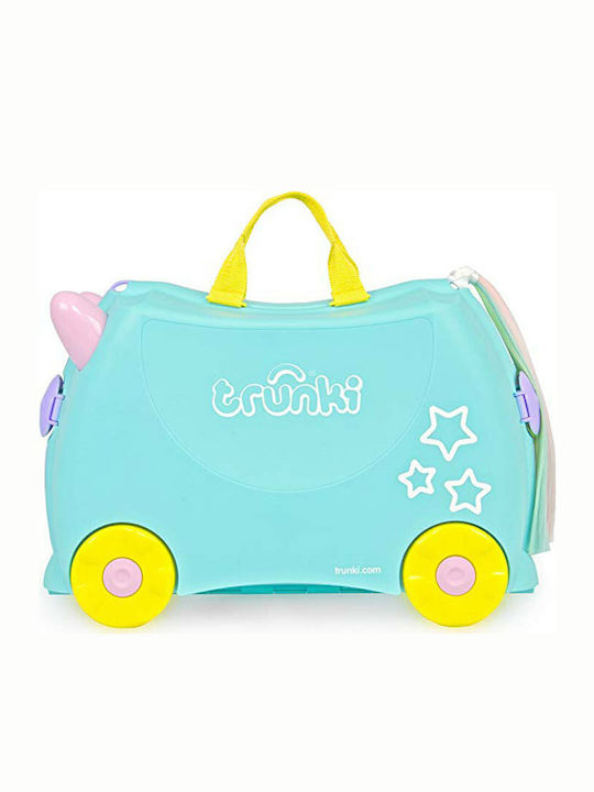 Trunki Una Unicorn Παιδική Βαλίτσα Ταξιδίου Καμπίνας Σκληρή Πράσινη με 4 Ρόδες Ύψους 31εκ.