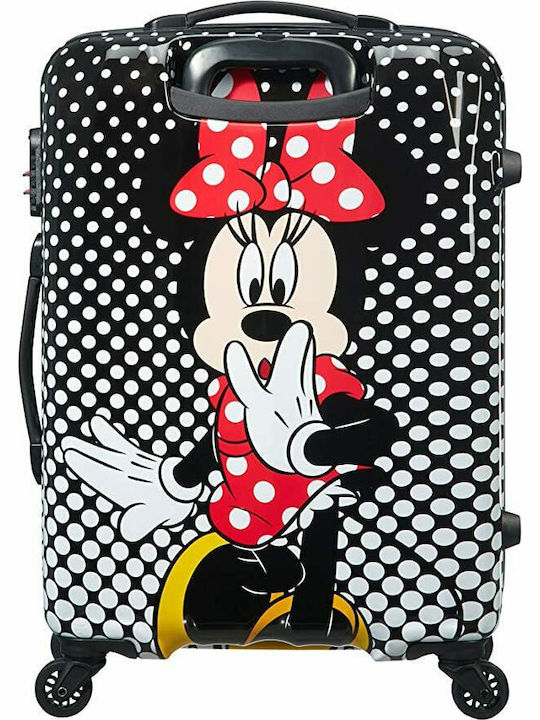 American Tourister Legend Minnie Mouse Polka Dot Kids Medium Hard Multicolour Suitcase With 4 Wheels Height 65cm