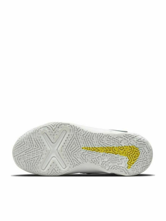 Hustle Team Hustle 10 Kids Sports Shoes Basketball with Hoop & Loop Closure Ashen Slate / Aluminum / Yellow Strike / White