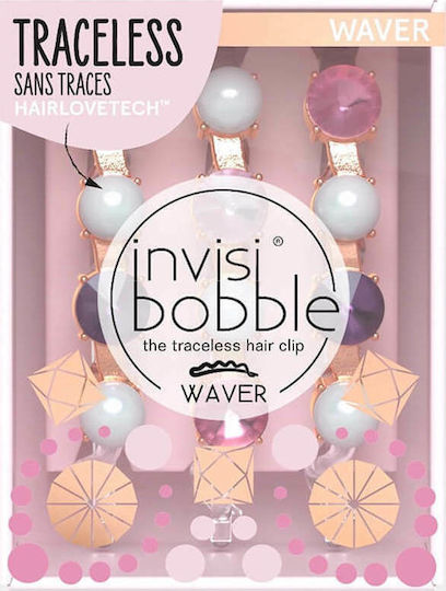 Invisibobble Украсителни щипки за коса Многоцветни British Royal Waver To Bead Not To Bead с Перла 3бр