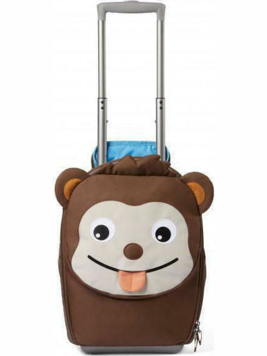 Affenzahn Monkey Valiză De Călătorie Pentru Copii De Cabină Din Material Textil Maro Cu 2 Roți Înălțime 40 Cm