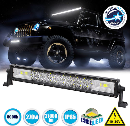 GloboStar Waterproof Headlights Car in Bar Shape LED Universal 10 - 30V 270W 58.3cm with White Lighting 1pcs